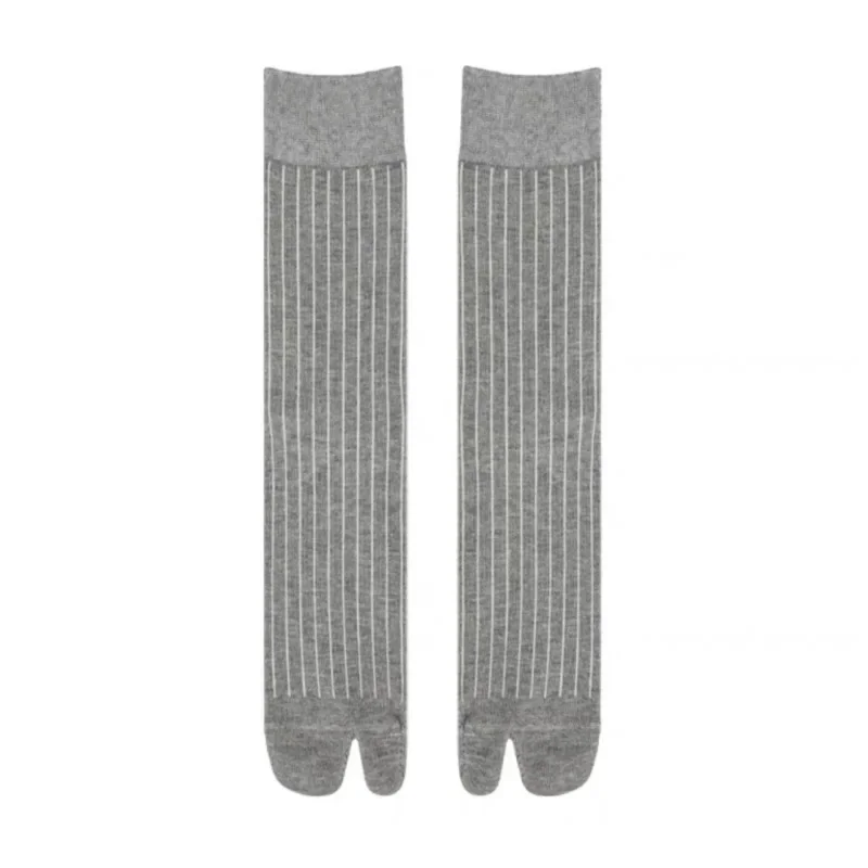 Japanese Unisex Autumn Winter Two Finger Socks Black White Kimono Flip Flop Sandal Split Ninjia Tabi Toe Socks Harajuku: 3XS / SKY BLUE