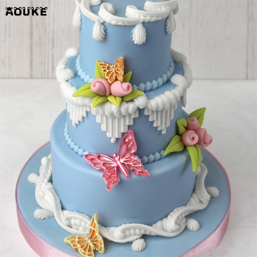 Vlinder Vorm Fondant Cake Silicone Mold Koekjes Gebak Mould Ice cube Chocolade Snoep Mallen Taart Decoratie Bakken Tool K047