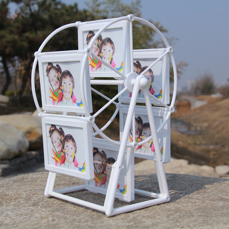 3inch Ferris Wheel Photo Frame Rack Windmill Shape Picture Frames Can Put in 12 Photos Ornaments for Desk Home Decor