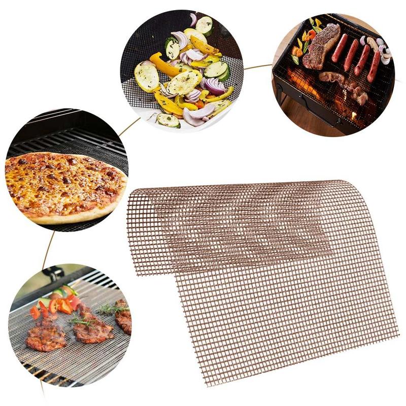 BBQ Grill Mesh Mat Reusable Teflon Cooking Sheet Heat Resistance Cooking Tool Non-Stick Barbecue Meat Tools