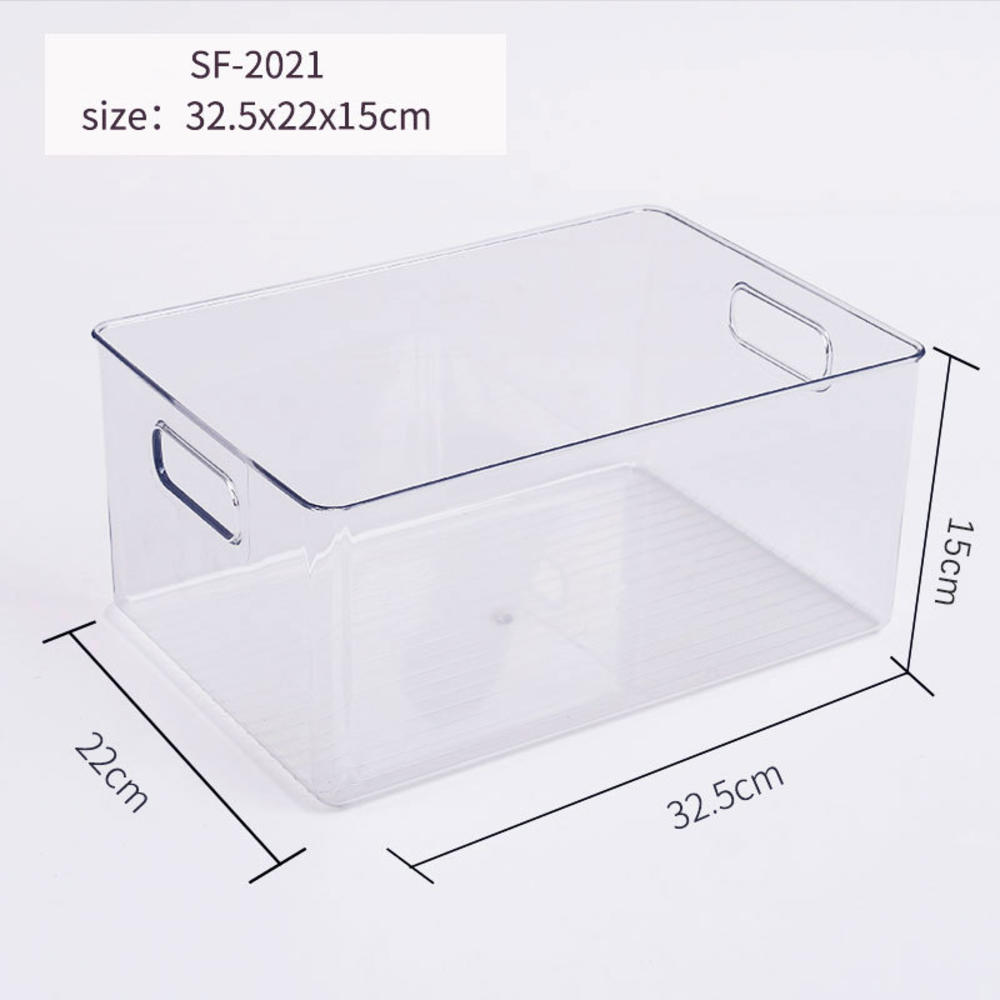 Clear Pantry Organizer Bins Household Plastic Food Storage Basket Box For Kitchen Countertops Cabinets Refrigerator Freezer: 14-32.5x22x15cm