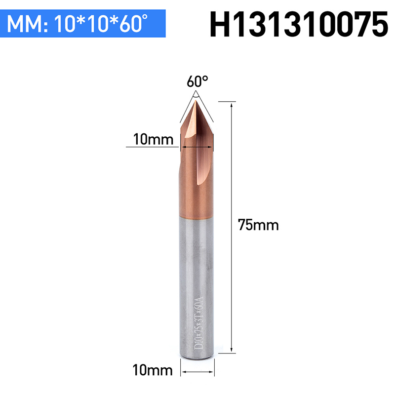 HUHAO 1PC Tungsten Carbide Straight Groove Chamfering Milling Cutter 60 /90 /120 Degrees CNC Tool For Engraving Machine End Mill: H131310075