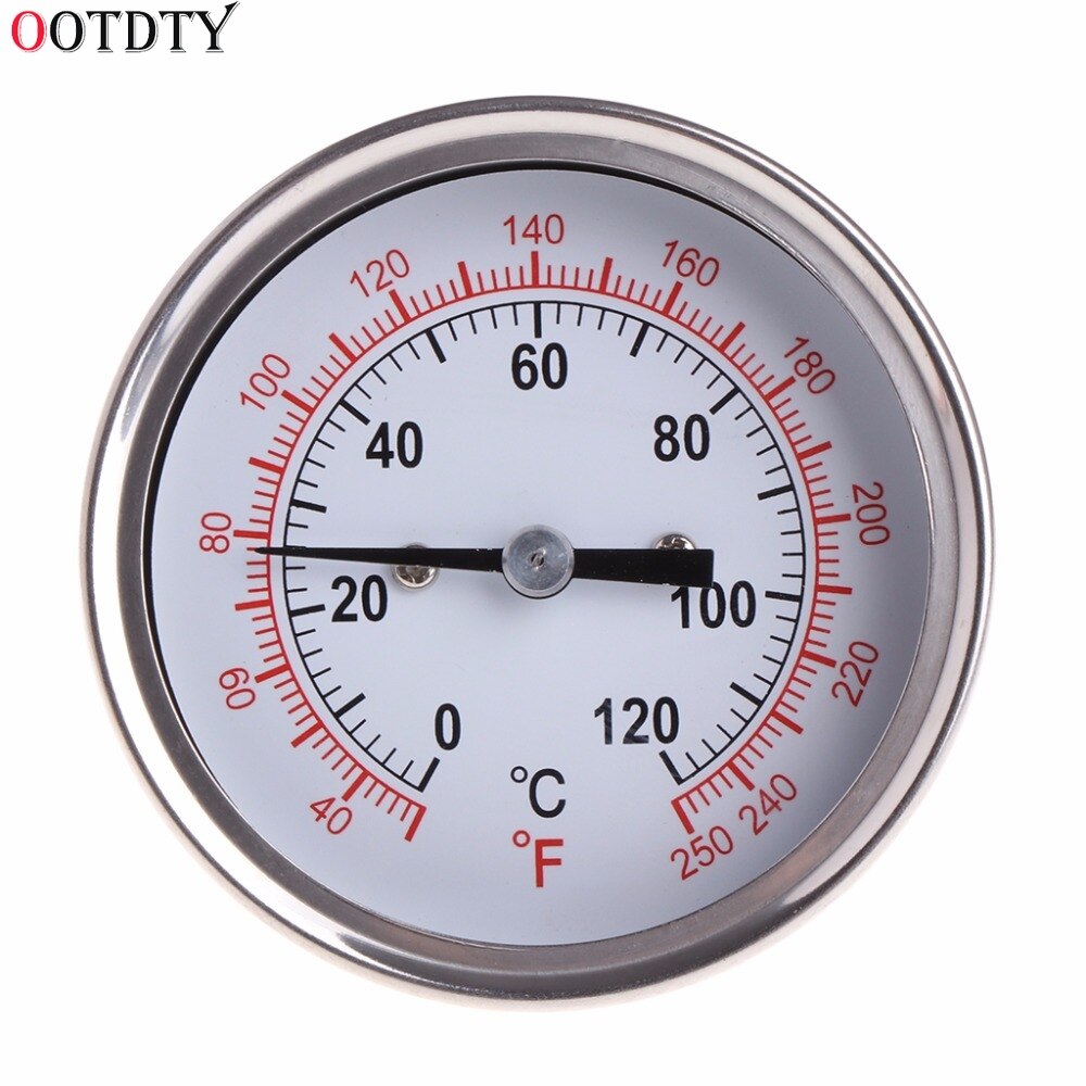 Termómetro de Dial de acero inoxidable de 1/2 ", herramientas de medición de temperatura para condensador Moonshine, olla de fermentación