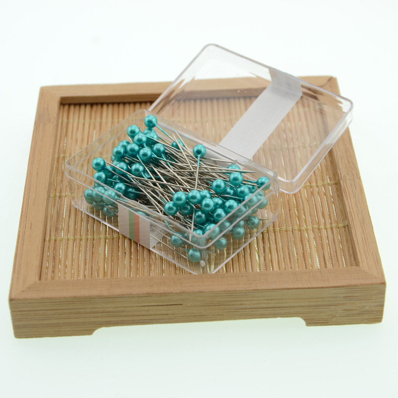 Kolorowe okrągłe głowa perły krawiectwo szpilki igły ściegu DIY rękodzieło ślub stanik szycia pozycjonowanie Szpilka z pudełkiem przyrządy robić szycia
