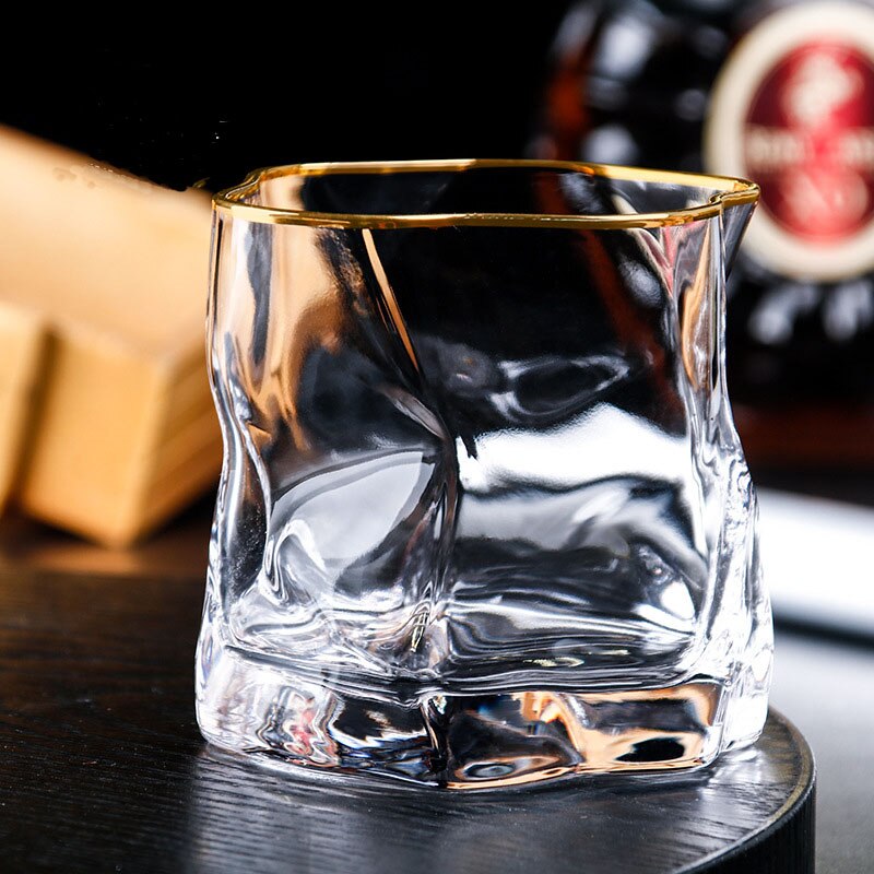 Ceative viskilasi 280ml kristallilasi epäsäännöllisen muotoinen cocktail brandy tequila rommi vodka alkoholi sake lasi viinikuppi