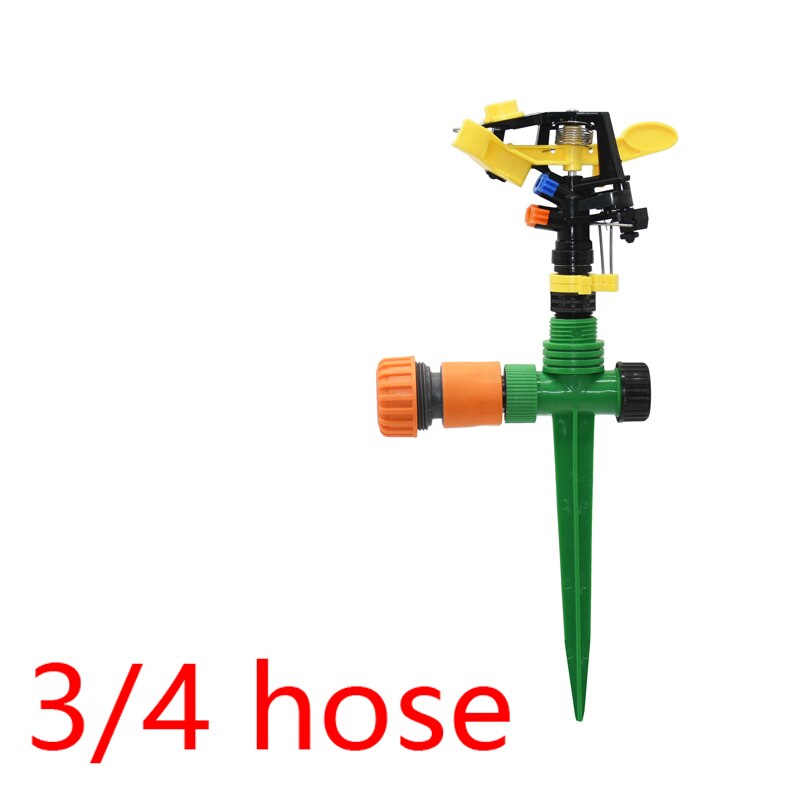 360 degrees Rotating water sprinkler With support Rocker nozzle farm sprinklers used for watering & irrigatio 1set: 3I4 hose