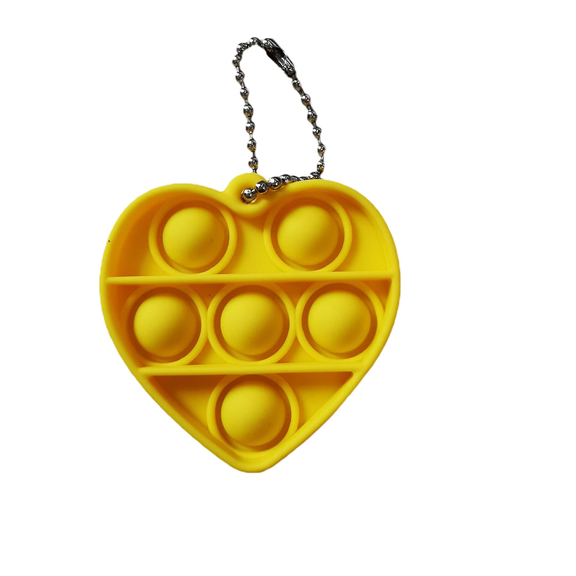 Push Pop Bubble Fidget Toy Heart Shape Sensory Toy Keychain Stress Relief Anti-Anxiety Tool Antistress Toys For Adults: Yellow