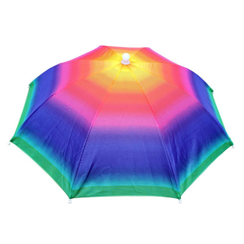 Doven håndfri paraply elastisk pandebånd iført hat paraply solrig regn fiskeri paraply hat plukning te hat paraply: G