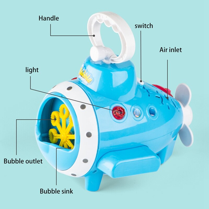 Submarine Bubble Machine Automatische Bubble Maker Bubble Blower 1000 Bellen Per Minuut Met Licht En Muziek Voor Kinderen