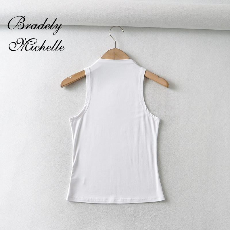 Bradely Michelle Zomer Aankomst Vrouwen Effen Kleur Causale Sexy Croped-Top Mouwloze Tank Streetwear