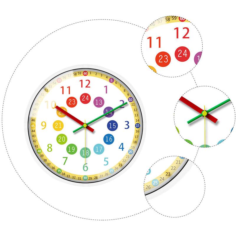 Kid Wall Clock Mute Wall Clock Colorful Funny Simple Home Wall Hanging Clock