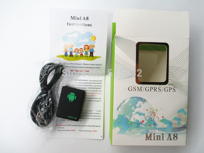 Mini A8 Auto Tracker Global Real Time 4 Bands GSM/GPRS Beveiliging Auto Tracking Apparaat Ondersteuning Android Alarm