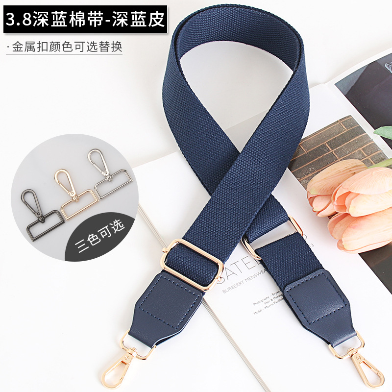 Effen kleur tasriem canvas damestas schouderriem accessoires enkele schouder diagonale overspanning lange schouderriem: 3/8" / Blauw