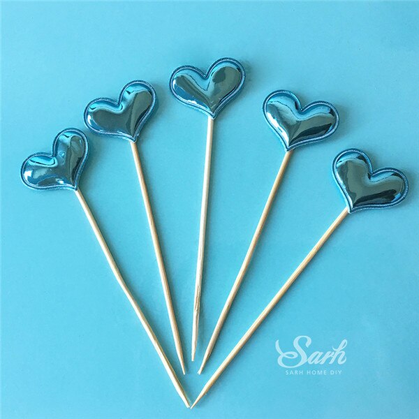 5PCS Pink Pearl Polished Butterfly Cake Topper with Toothpick Cake Decoration for Wedding Birthday Party: CK920G