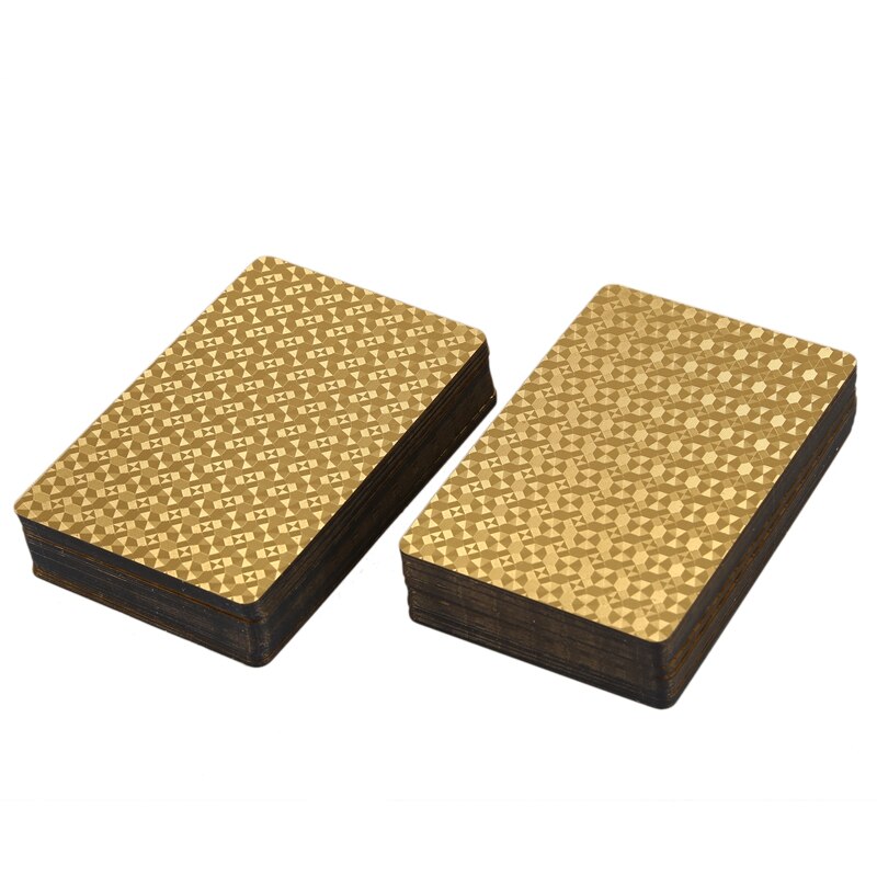 24K Gold Playing Cards Plastic Poker Game Deck Foil Pokers Pack ic Cards Waterproof Card: 2set