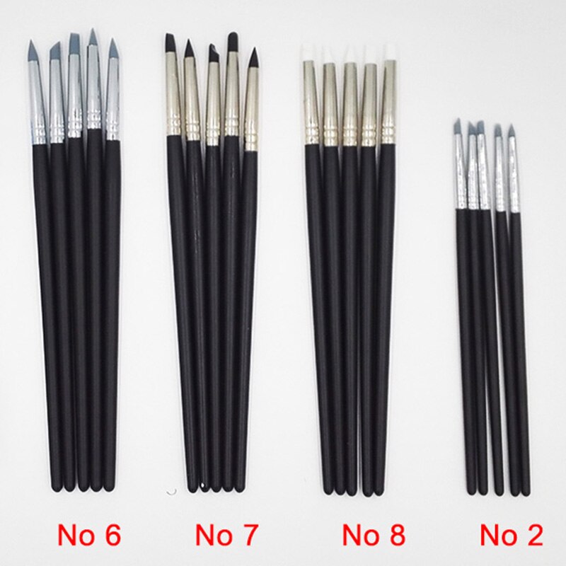 8 Types Clay Tools Pottery Sculpting Tools Poterie Carving sculpture Tool Sculp Nail Art Craft Cake Oils Engraving Rubber Pens