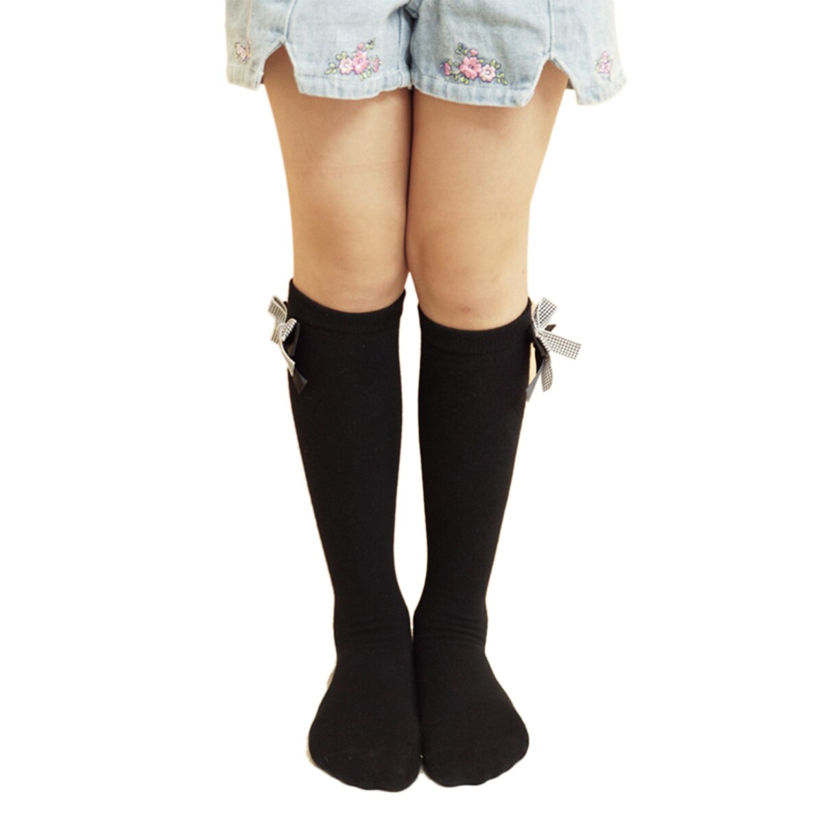 Kinderen Kid Meisjes Effen Kniekousen Peuter Meisje Boog Knoop Herfst Winter Leuke Katoen Antislip Sokken Been warmer 3-10Y