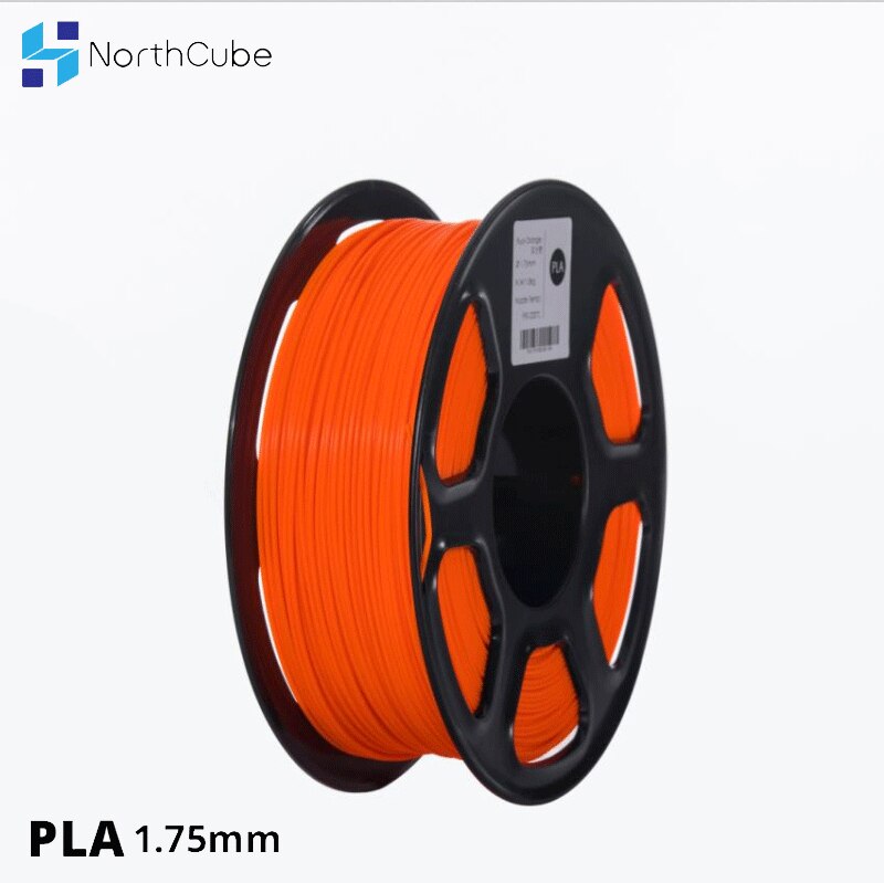 Northcube 3d printer pla filament 1.75mm voor 3d printers , 1kg(2.2 lbs)  +/- 0.02mm fluorescerend oranje kleur