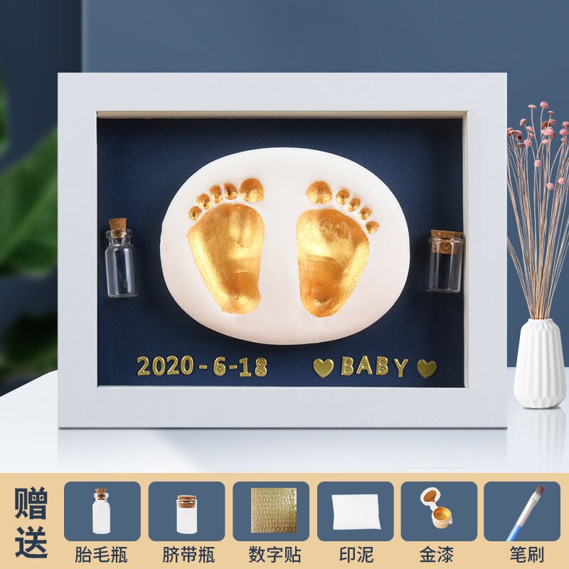 Empreinte de main 3D en argile douce, empreinte de bébé, cadre Photo pour enfants, moulage à la main, décoration de la maison, pour enfants: Champagne