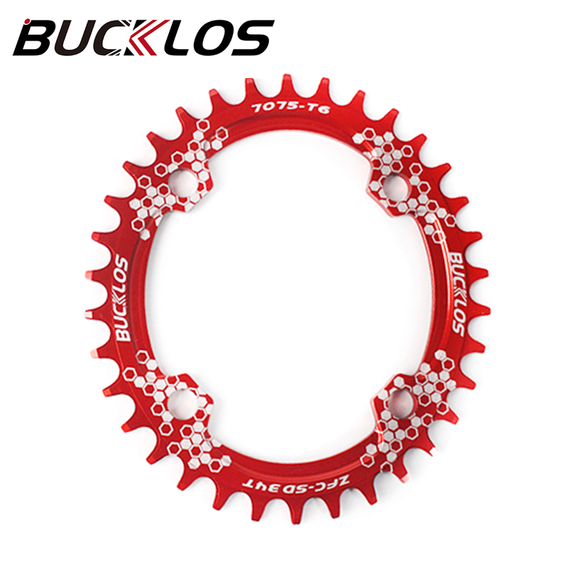 Bucklos 104bcd fahrrad kettenblatt 30t-42t runde ovale fahrrad kettenrad Aluminium schmale breite kettenring Mountainbike teile: Weiß / 34T