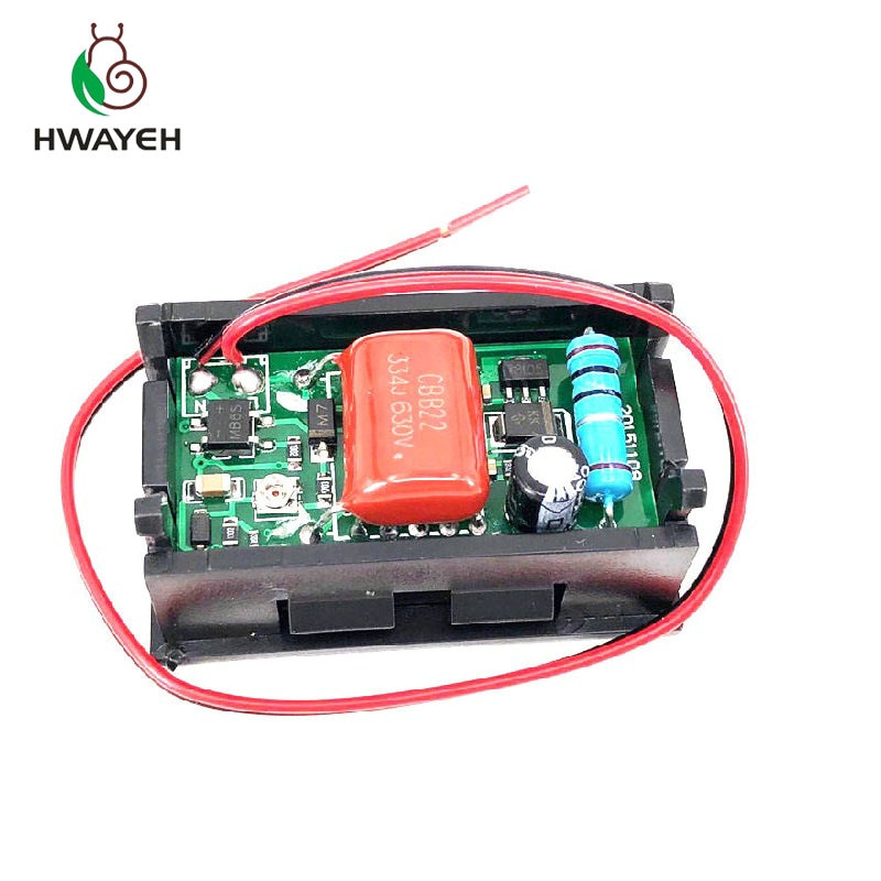 AC 70-500V 0.56 "doprowadziło woltomierz cyfrowy miernik napięcia wolt instrument narzędzie 2 przewody czerwony zielony niebieski wyświetlacz 110V 220V DIY 0.56 Cal