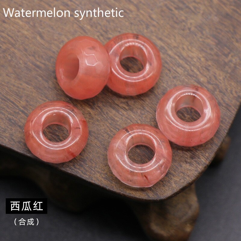 5Stck 8x14mm Große See Perlen Facettiert Halb-wertvolle See 6mm Abakus Runde verlieren Perlen DIY Für Armbänder Halskette Natürliche Stein: Wassermelone Synthetik