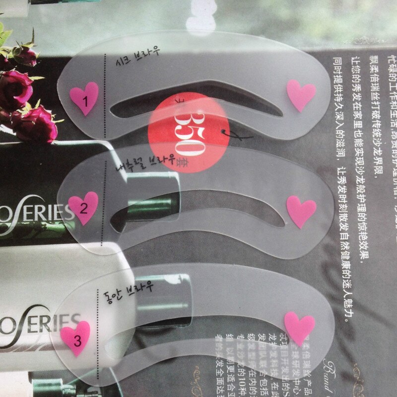 3 Styles Pro Reusable Eyebrow Stencils Drawing Guide Card Eyebrow Template DIY Makeup Tools Eyebrow Stencil Set