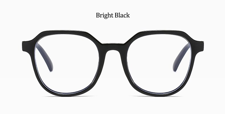 Round Glasses For Women Transparent Computer Prescription Spectacles Clear Eyeglassess Oculos Feminino: Bright Black