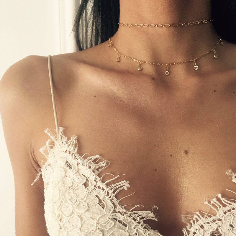 Multilayer Boho Sieraden Geometrie Ketting Punk Ketting Gouden Kleur Unquie Vrouwen Mode Lange Ketting Kettingen X0125: X0122-3