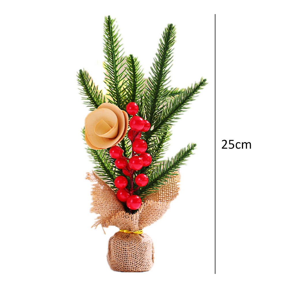 Christmas Decoration 25cm Mini Christmas Tree Office Bedroom Desktop Ornaments For Scene Decor Props Creativity Year