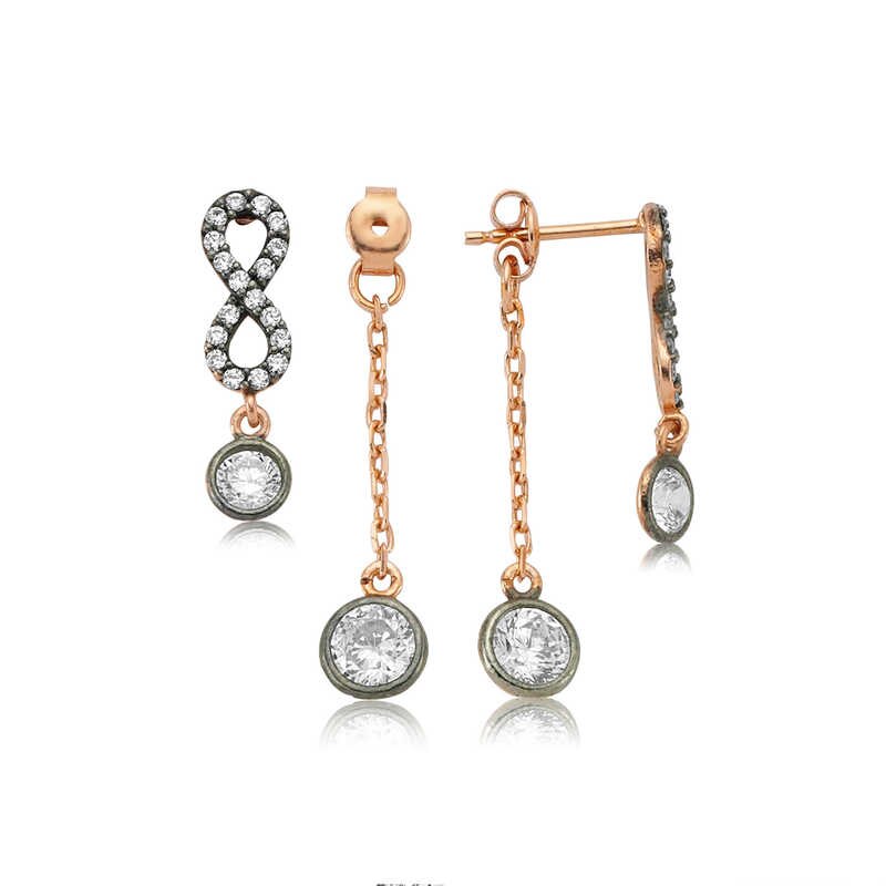 Silver Chain Infinity Ladies Earrings