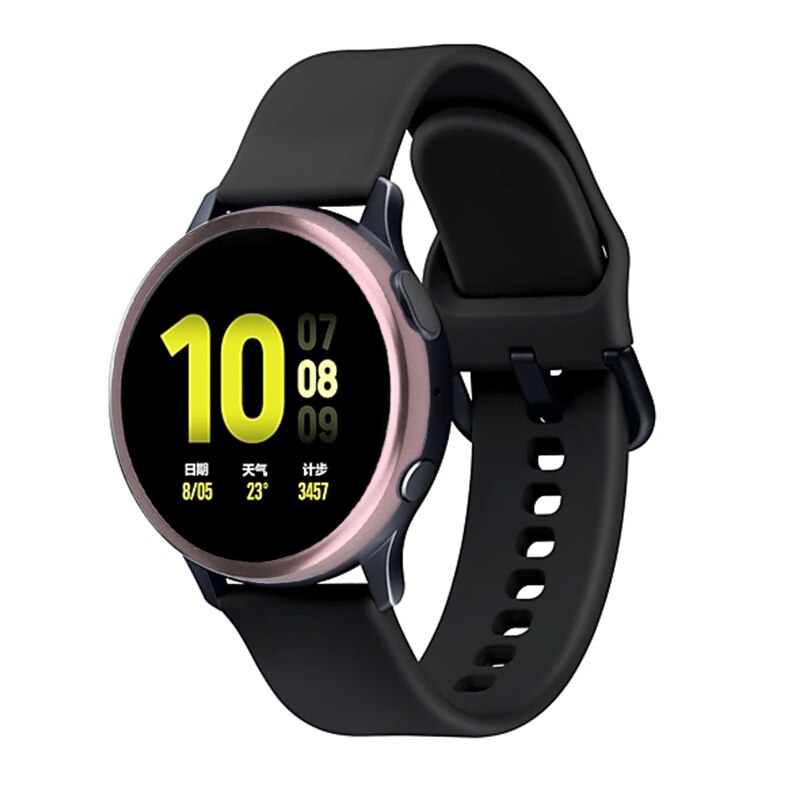 Bezel ring för samsung galaxy watch active 2 40mm 44mm skydd fodral fodral sport lim metall stötfångartillbehör aktiv 2 40: 1 / Aktiv 2 44mm