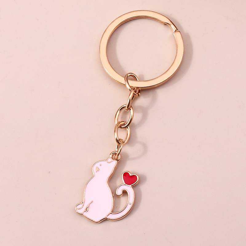 Mooie Email Panda Sleutelhanger Dier Sleutelhanger Voor Mannen Vrouwen Sleutelhanger Handtas Hangers Charme Diy Kid 'S Sieraden: Champagne
