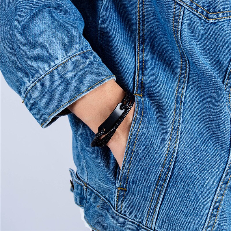 Zorcvens Zwart Lederen Armband Rvs Multi Layer Gevlochten Touw Chain Polsband Vintage Armband Voor Man