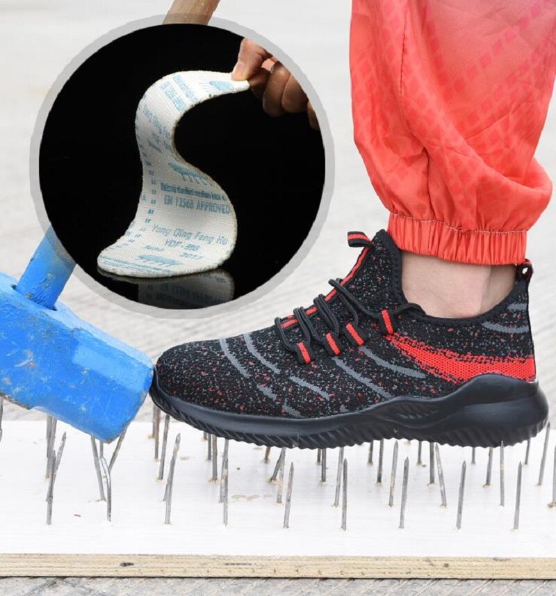 Steel Toe Cap Safety Shoes for Men Lightweight Indestructible Work Safety Boots Anti-smash Outdoor Breathable Comfort Sneakers