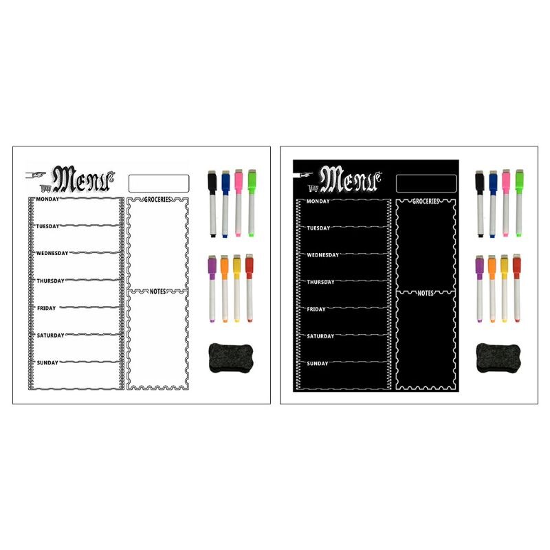 Tableau magnétique de réfrigérateur, Menu hebdomadaire, planificateur de repas, liste de courses d'épicerie