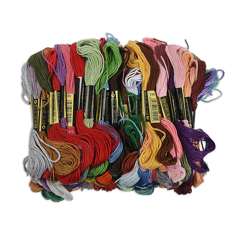 100 skeins coloured embroidery thread cotton cross needle craft sewing floss kit
