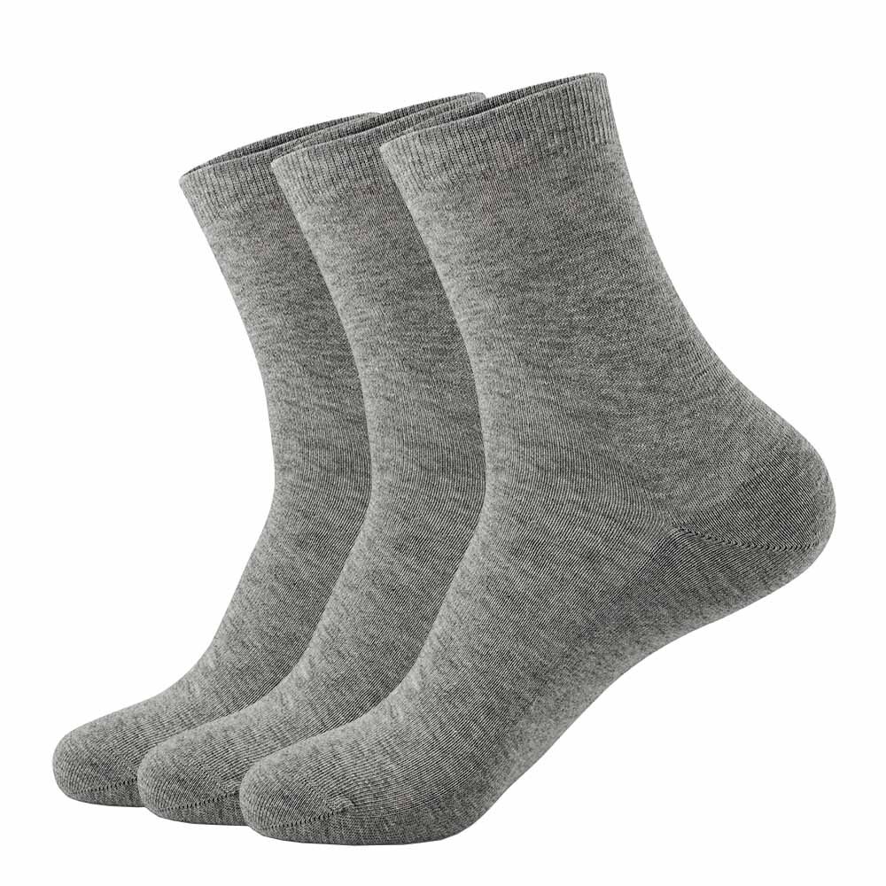 Calcetines de vestir de hombre de negocios de color sólido de los hombres calcetines de algodón de calcetines de de gran tamaño (UE 39-46) (7,0-12,0) VKMONY: Gray / 39-42