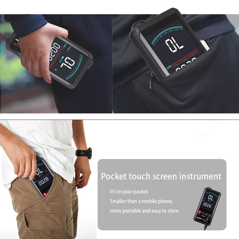 WinAPEX Digital Multimeter Smart Touch Screen DC Analog Bar True RMS Tester 6000 Counts Multimetro Transistor Capacitor NCV