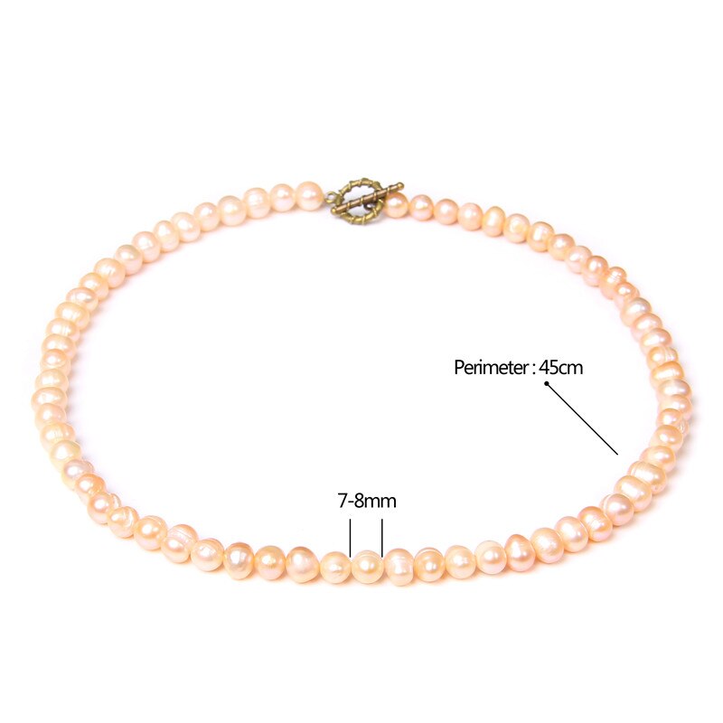 Natuurlijke Paarse Parels Kettingen Eenvoudige Zoetwater Parels Kralen Chokers Kettingen Kettingen Voor Vrouwen Vrouwelijke Sieraden Huwelijksgeschenken: Pink