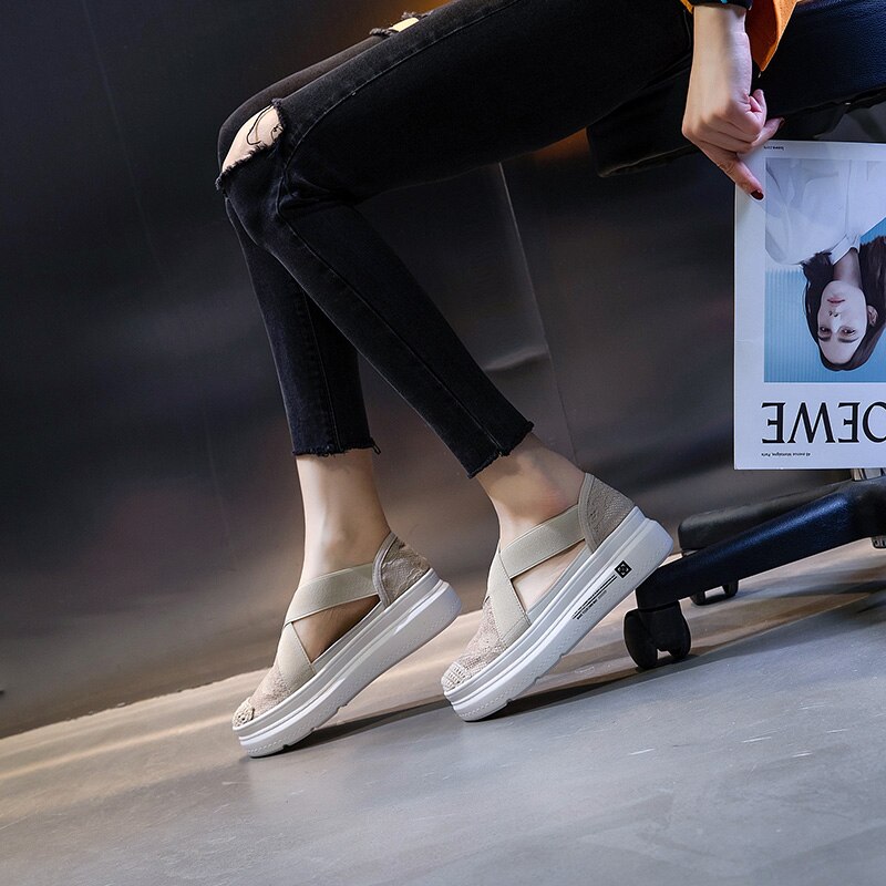 Junsrm kvinde sandaler blonder damesko elastik damesko fritidssko cement sandal kvindefodtøj femme sko sneakers
