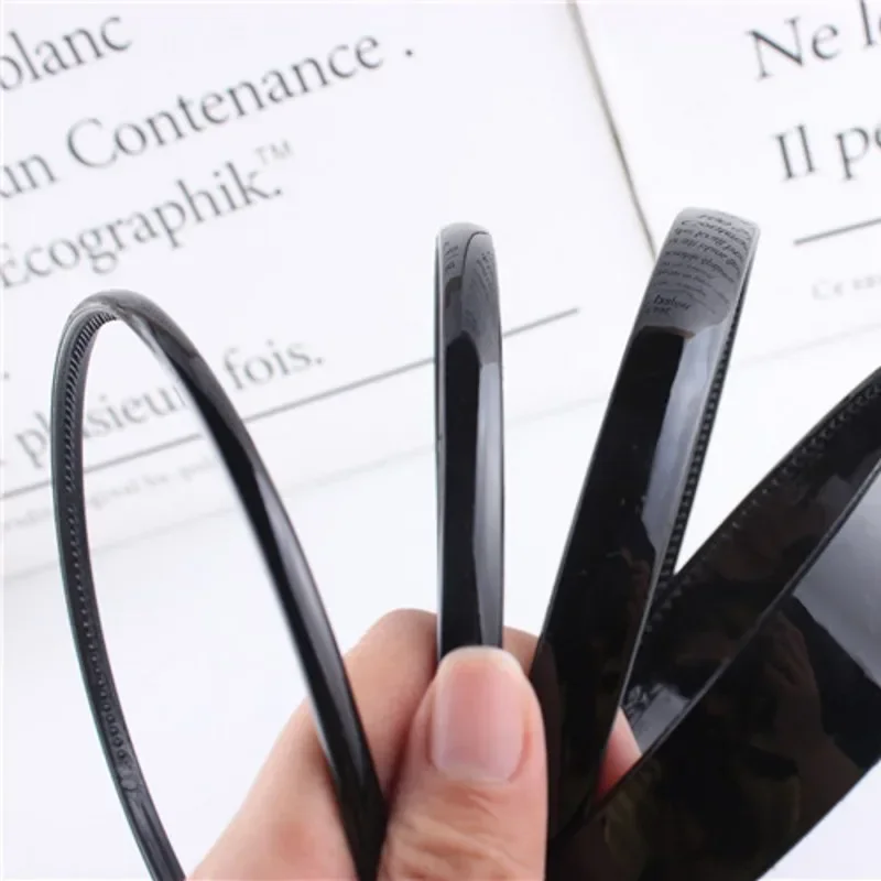Black Wave Mens Women Unisex Plastic Resin Black Wavy Hair Head Hoop Band Sport Headband Hair Accessories Headdress