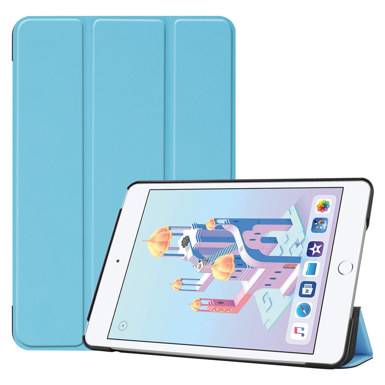 Deksel til ipad mini 7 ,  a17 pu-lærdeksel, stativ til nettbrett, bunndeksel til ipad mini 6, deksel til ipad mini 7 , 8.3- tommers: Elleve / Blå gjennomsiktig