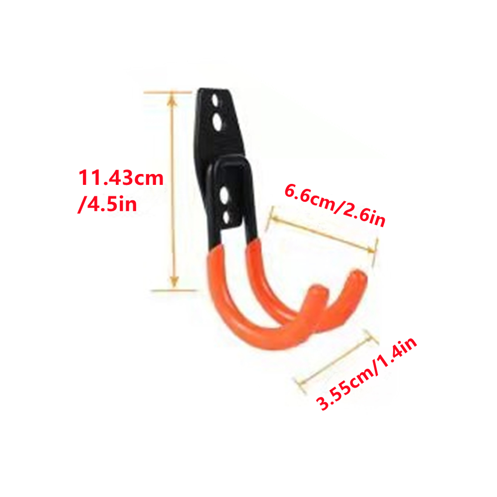 Garage Hooks Heavy Duty Metal Hook Warehouse Wall Mount Organizer Hanger Hooks Anti-slip Storage Hook for Ladders Garden Tool: Orange D