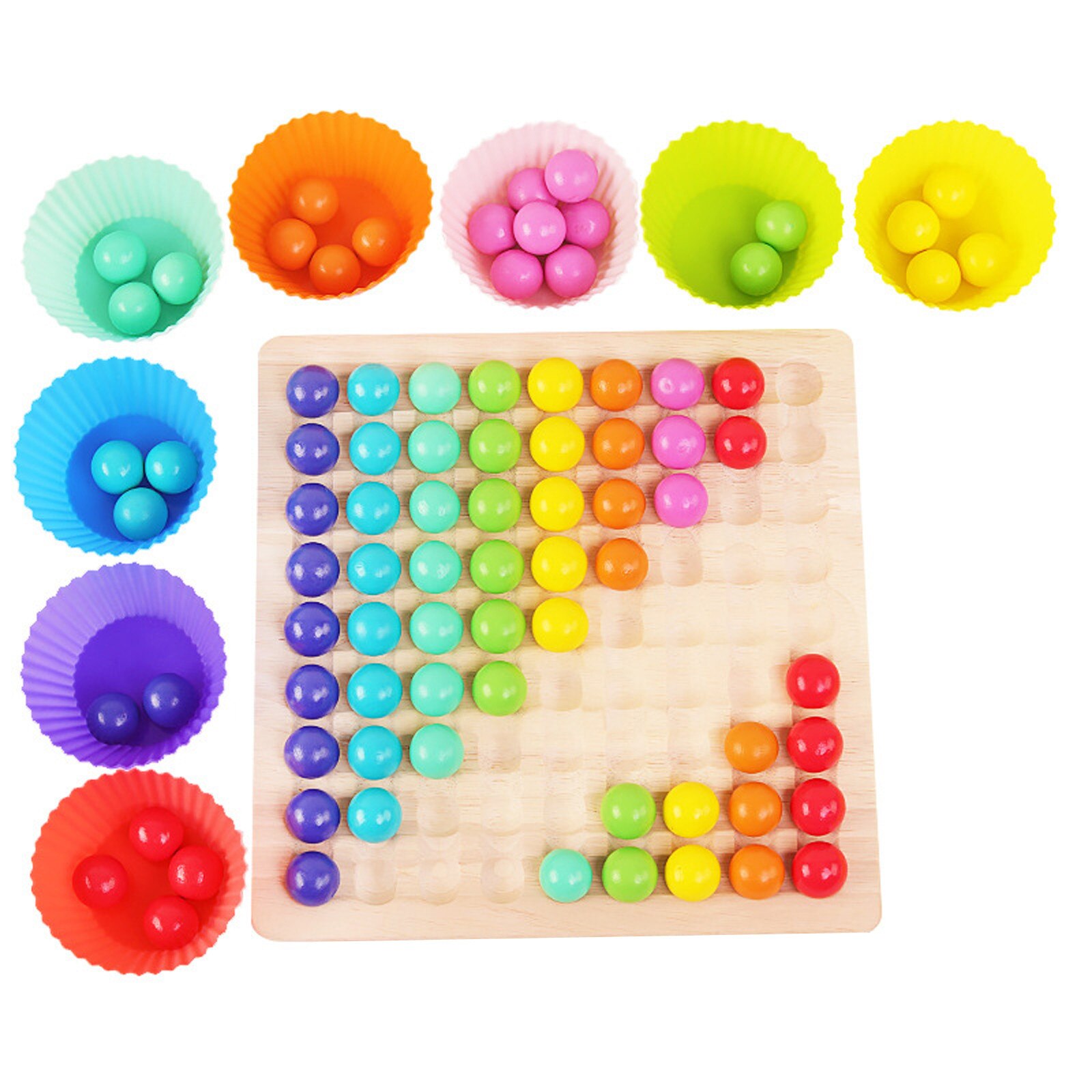 Houten Go Spelletjes Set Dots Kralen Bordspellen Speelgoed Rainbow Clip Kralen Puzzel Ontwikkelen Intelligentie Terwijl Spelen: B