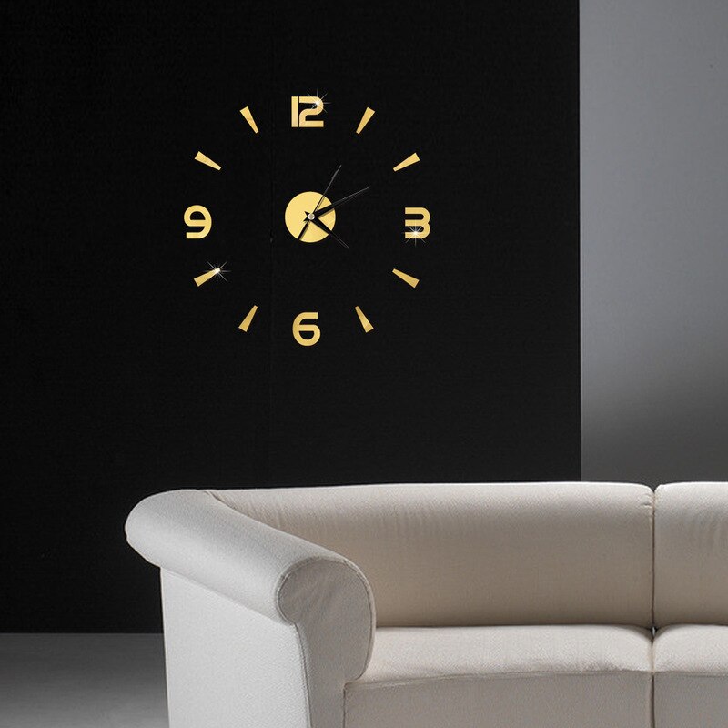 1 Set 3D Wall Clock Mirror Wall Stickers Living Room Quartz Watch DIY Home Decoration Clocks Sticker Reloj De Pared