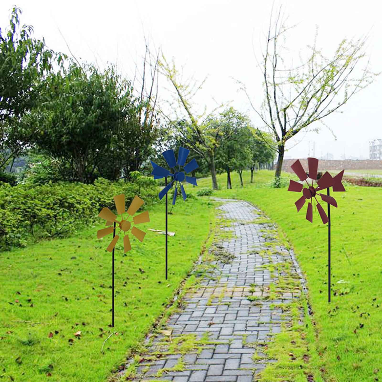 Garden Spinning Windmill Decorative Iron Windmill Yard Plug-in Winnower Garden Wind Spinner Ornament Garden Decorations#g30