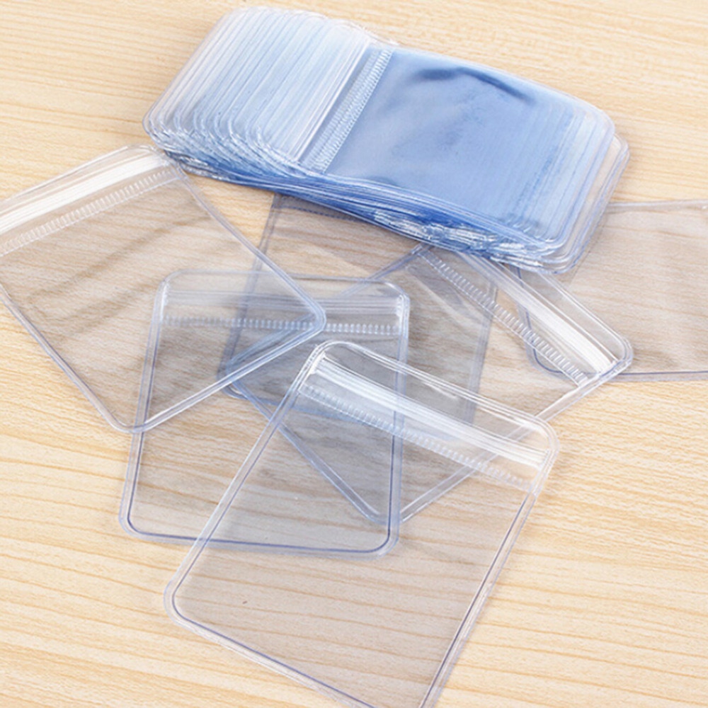 Clear PVC Plastic Storage Bags Coin Bag Case Wallets Storage Envelopes Seal Plastic Bags package 100 Pcs/lot