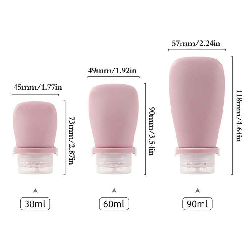 30/60/90ml Silicone Travel Bottles Leak Proof Squeezable Refillable Containers Cosmetic Tube for Lotion Soap Liquids Bottling