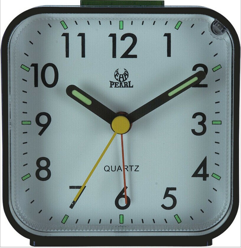 Classic Stille Wekker Quartz Uurwerk Batterij Wekker Thuis Bureau Tafel: Black